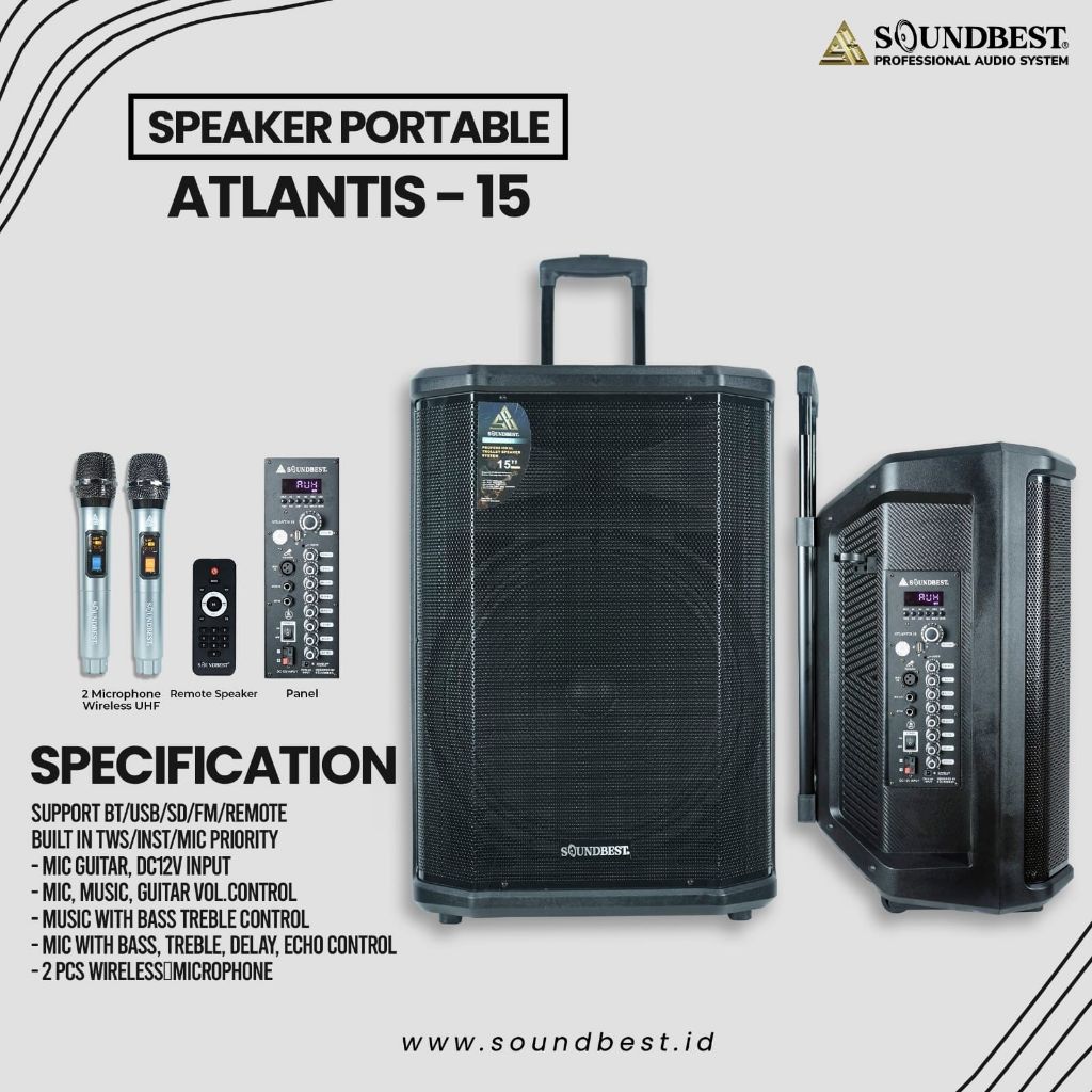 SPEAKER PORTABLE SOUNDBEST ATLANTIS 15 / ATLANTIS15 ORIGINAL SOUNDBEST