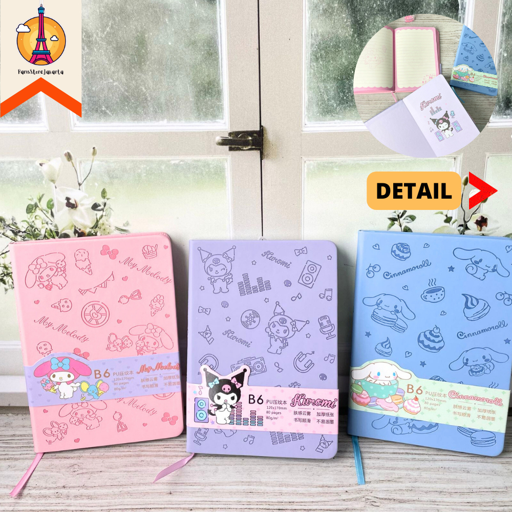 

Buku Diary Sanrio Hardcover B6 Bergambar Setiap Halaman BK-1166 Notebook Melody Cinnamoroll Kuromi Fancy Stuff Best Gift Stationery For School Alat Tulis Kantor Sekolah Kado Ulang Tahun