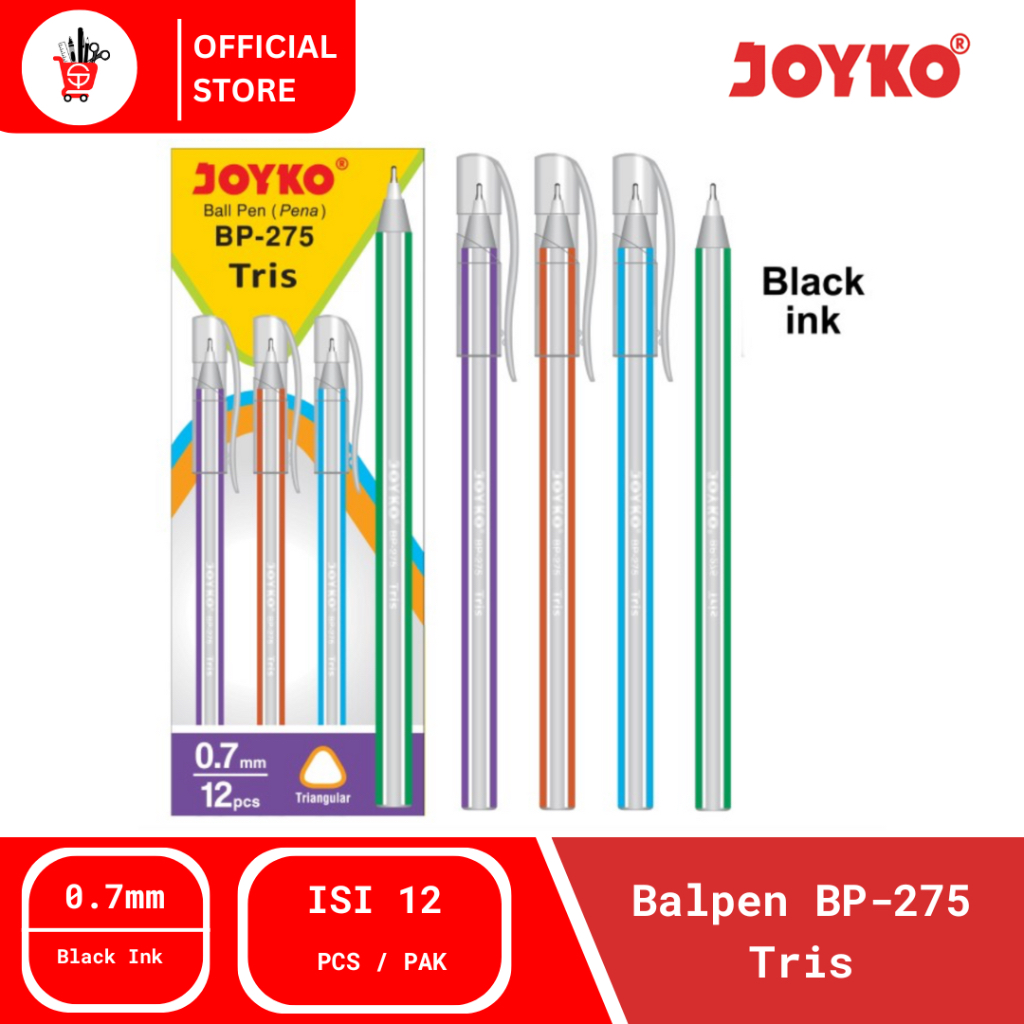 

Balpen | Ballpoint | Pulpen Joyko BP-275 Tris (12pcs)