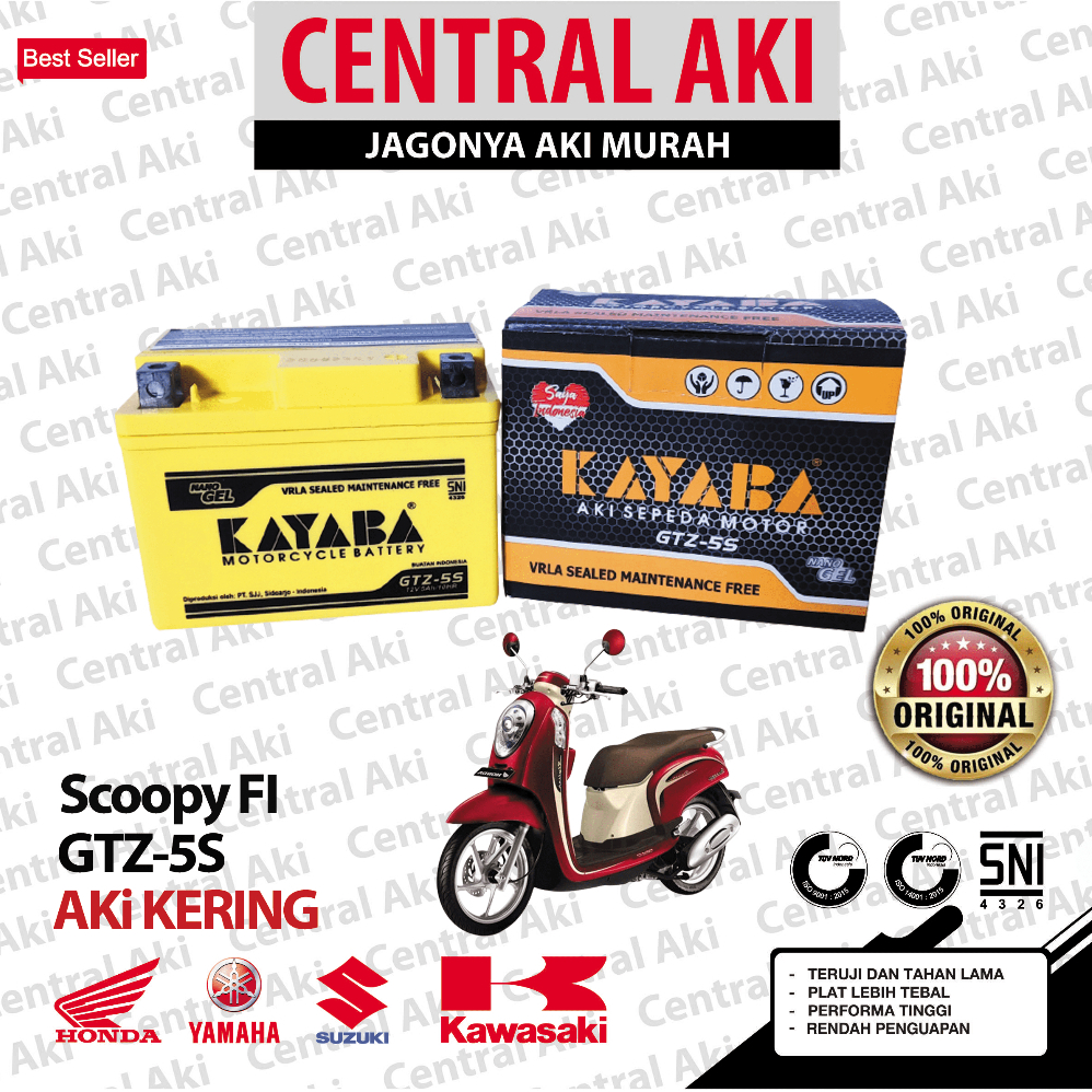Aki Motor Scoopy FI KAYABA GTZ5S Aki Kering
