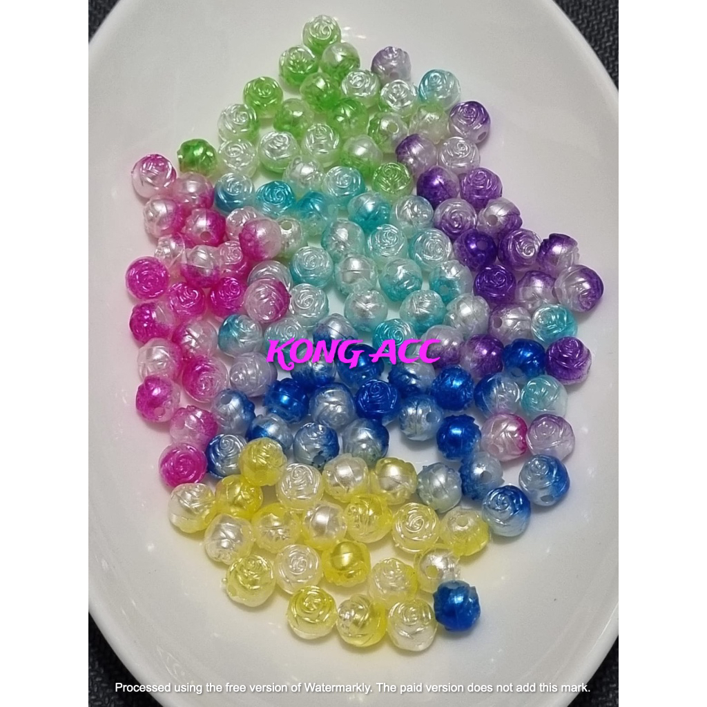 mote bunga/ manik2 bunga gradasi buat kalung ,gelang dll