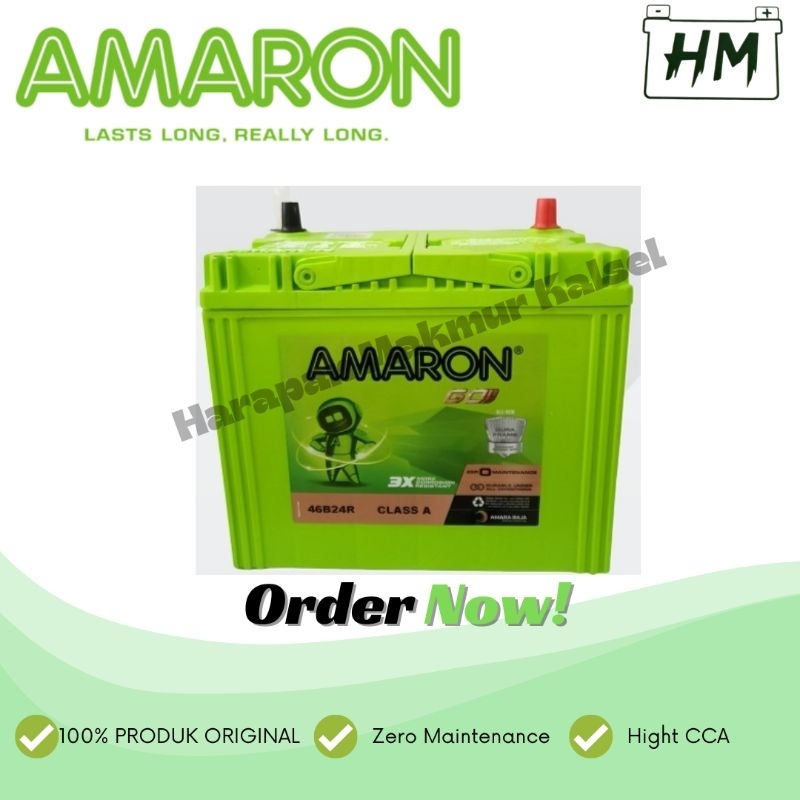 Aki Mobil Avanza/ Rush/ APV/ Vitara/ Amaron GO 46B24R