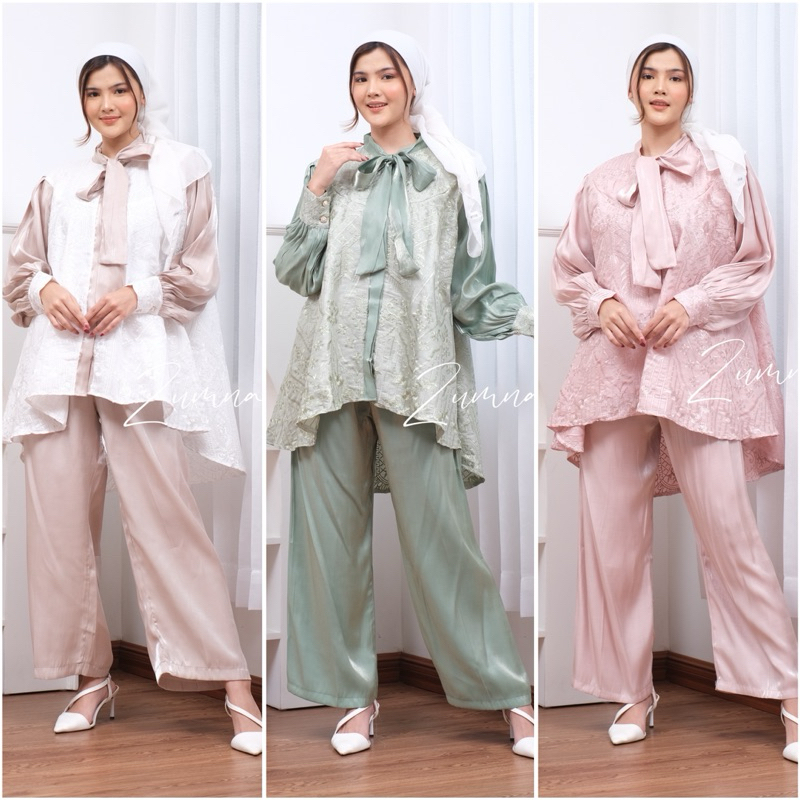 ZUMNAS • ALUNA ONE SET | one set wanita | one set lebaran | pakaian lebaran