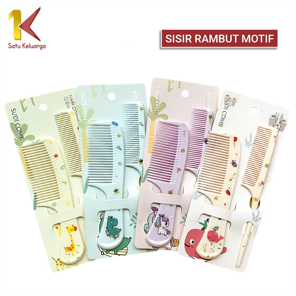 Satu Keluarga Sisir Anak Set Isi 2pcs Karakter Kartun Lucu C1021 Hair Comb Sisir Fancy Motif  Sisir 
