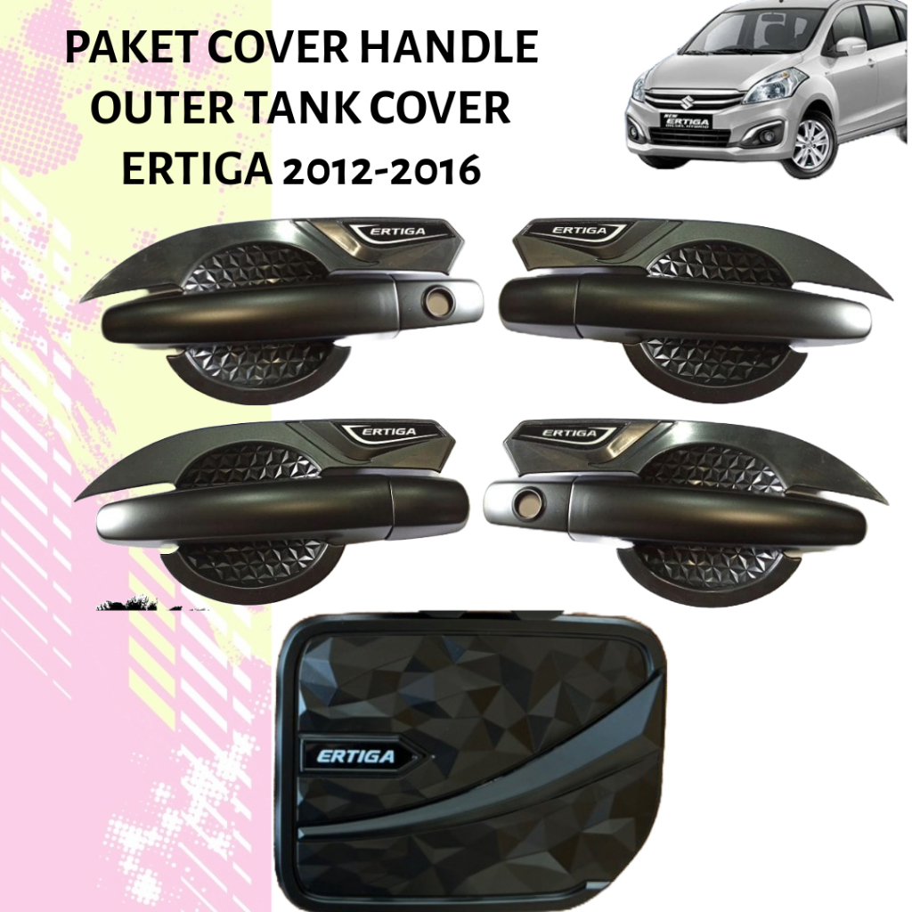 Paket Outer Handle + Tank Cover Mobil Ertiga 2012-2013 Hitam