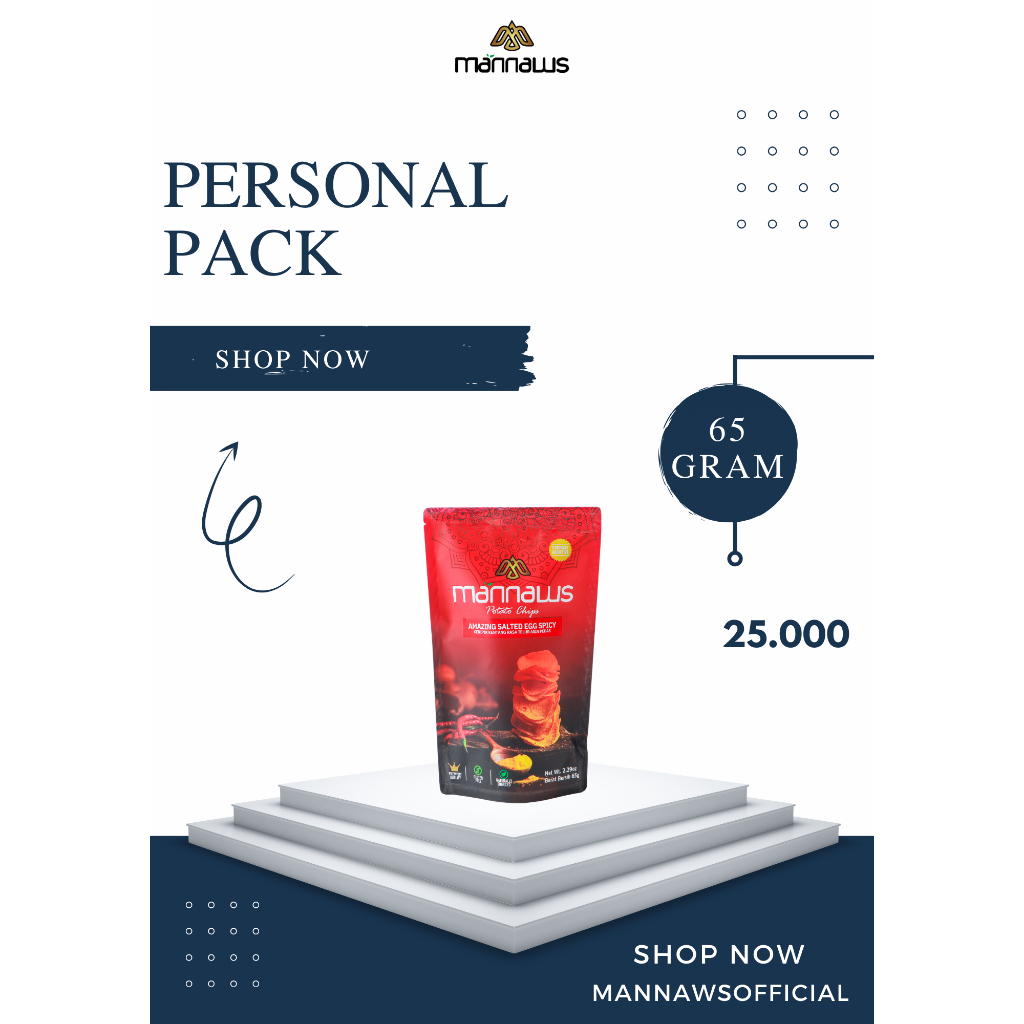 

Mannaws Potato Chips Snack Keripik Kentang Kemasan Personal Pack 65gr