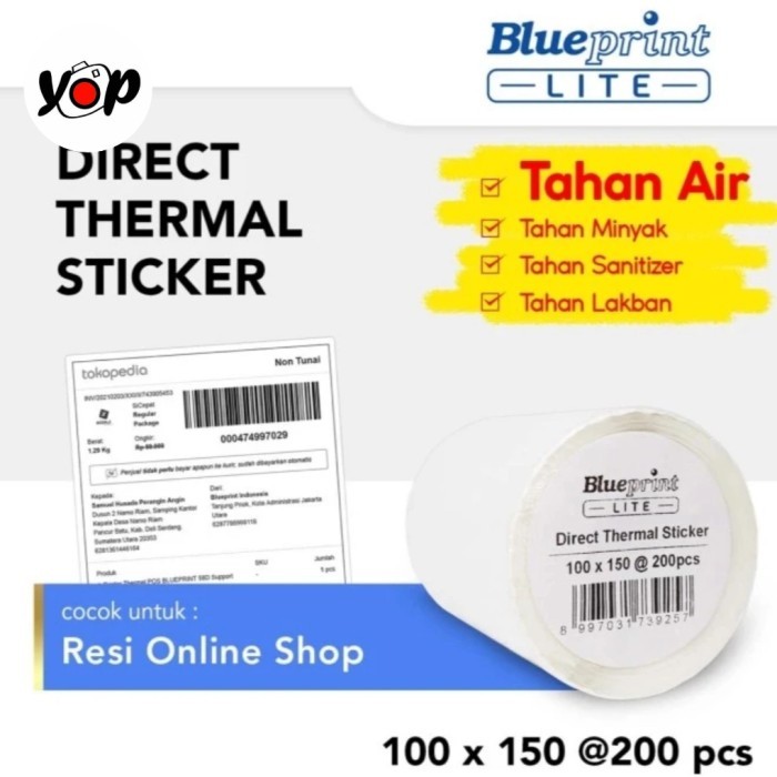 

Kertas Thermal Stiker Label Resi Blueprint Lite 100x150mm 200pcs