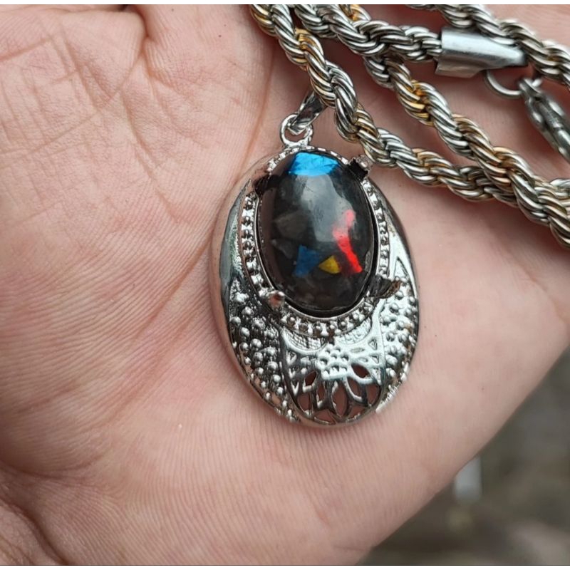 kalung liontin batu kalimaya natural