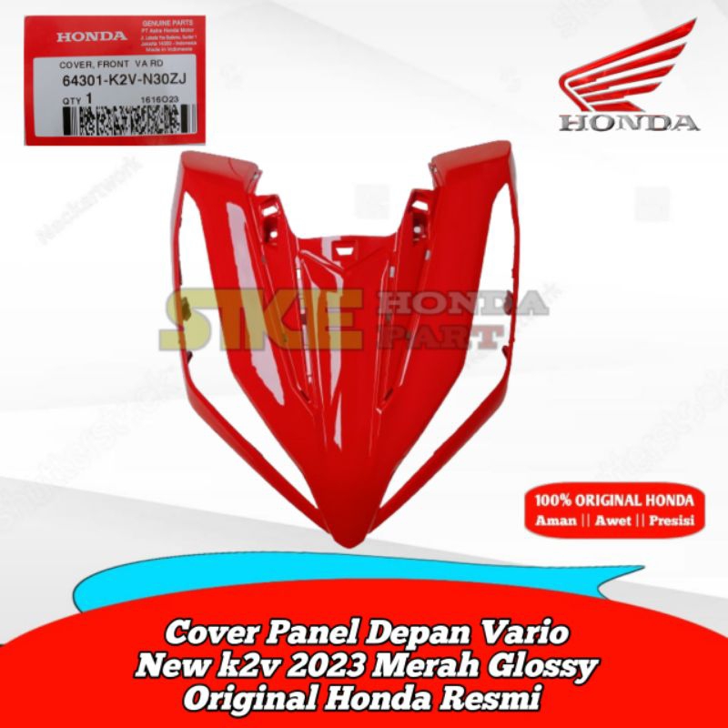 64301-K2V-N30ZJ Cover Panel Depan Vario 125 New 2023 Merah Glossy Original Honda Resmi