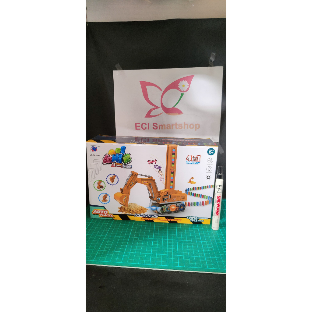 DOMINO ENGGINERING// MAINAN TRUCK EXCAVATOR// MAINAN EXCAVATOR// MAINAN EDUKASI ANAK
