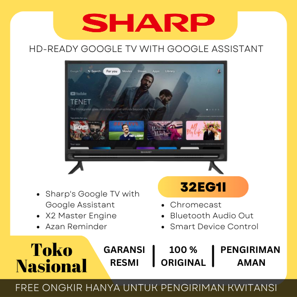 [CIANJUR] LED Smart Android TV Sharp 32 inch 32EG1I