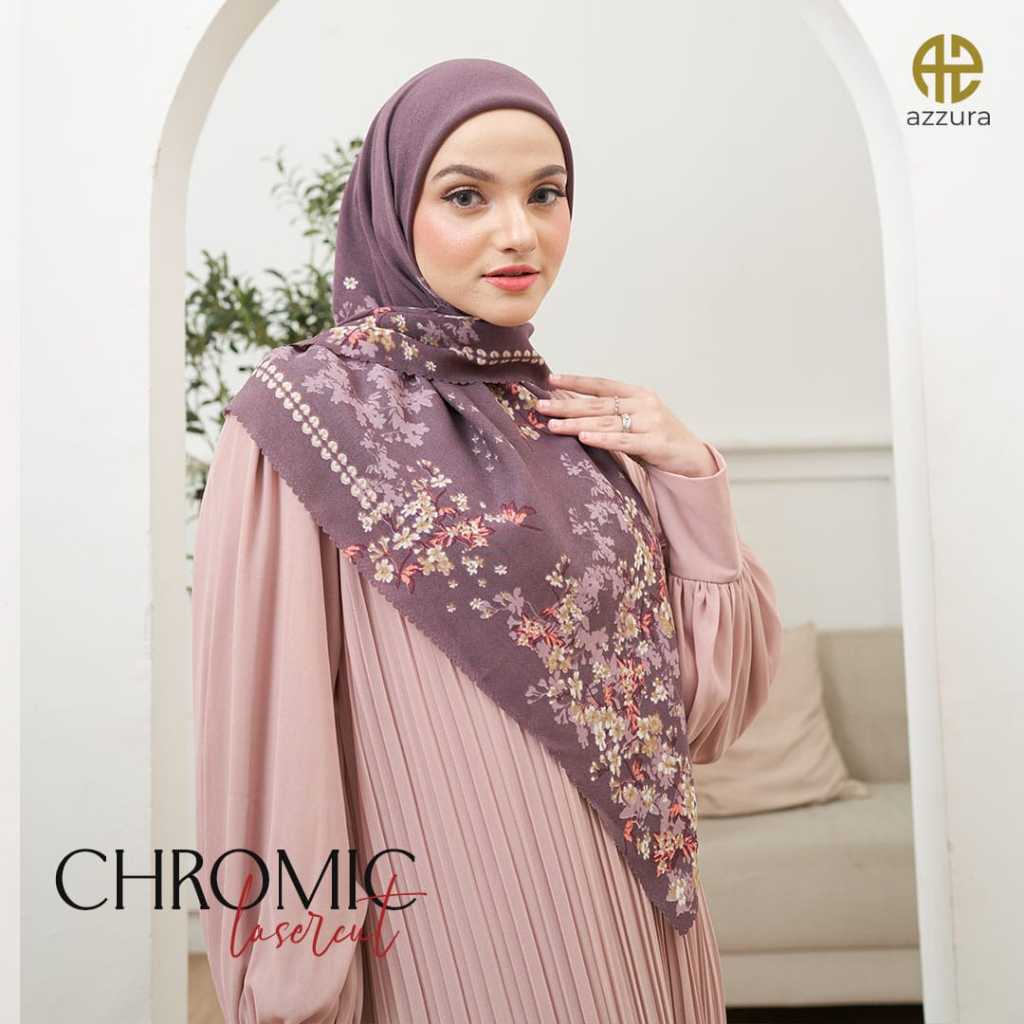 NEW CHROMIC 6 - [Lasercut] Azzura Scarf (Kerudung Segi Empat Serat Perancis Premium Wanita Muslim) S