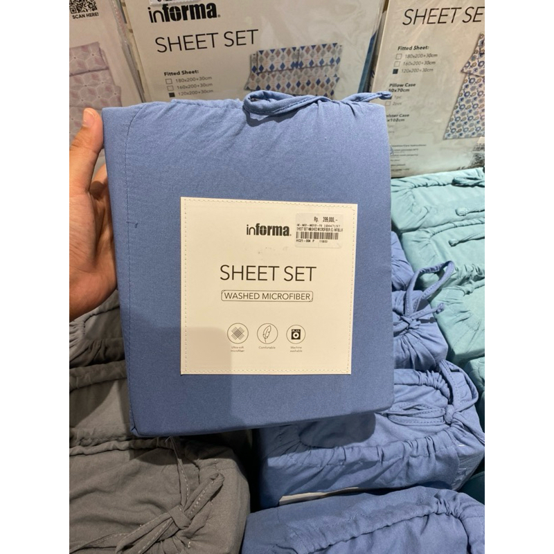 INFORMA SPREI SEPRAI WASHED MICROFIBER 120x200,160x200,180x200 SHEET SET