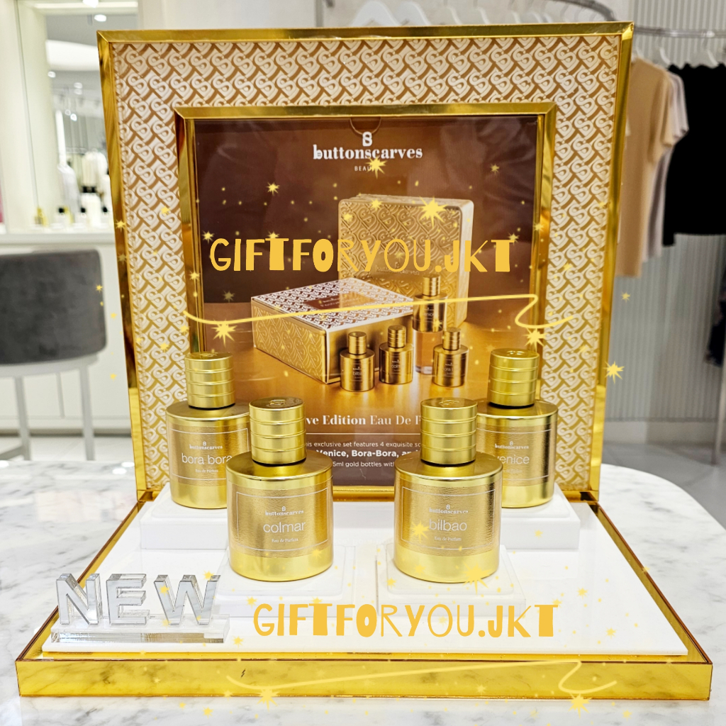 Parfum Buttonscarves Festive Edition Original Paket Isi 4 Perfume Colmar Bilbao Bora Bora Venice EDP