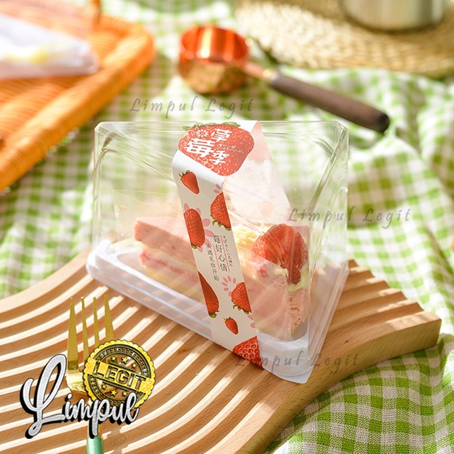 Mika Segitiga Kue Tart Slice Korean Cake Tray | Box Mika Kue Segitiga Premium