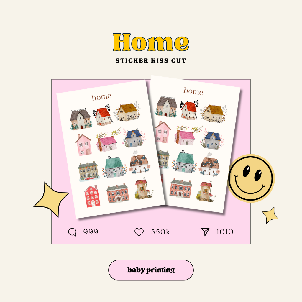 

Sticker Vinyl Kiss Cut - Home [Deco Aesthetic Sticker]