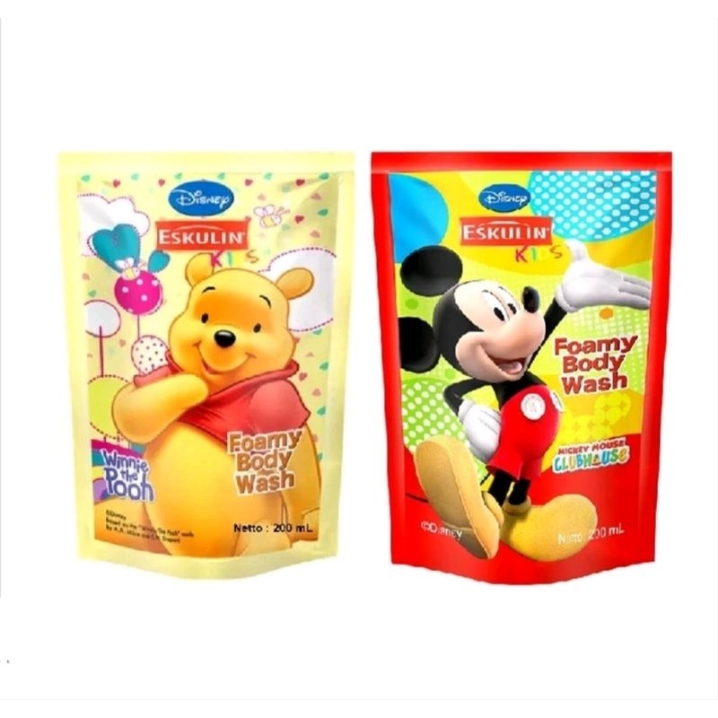 Eskulin Kids Foamy Body Wash Mickey/Winnie The Pooh Pump 200/baby.cool