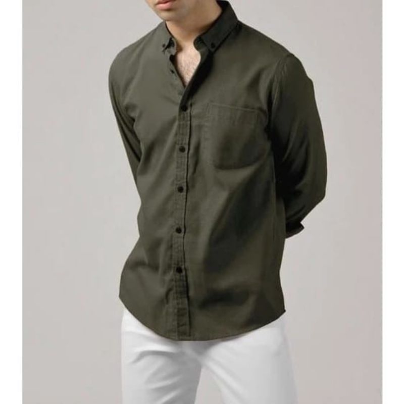 kemeja uniqlo trendy polos baju pria polos kemeja simpel polos