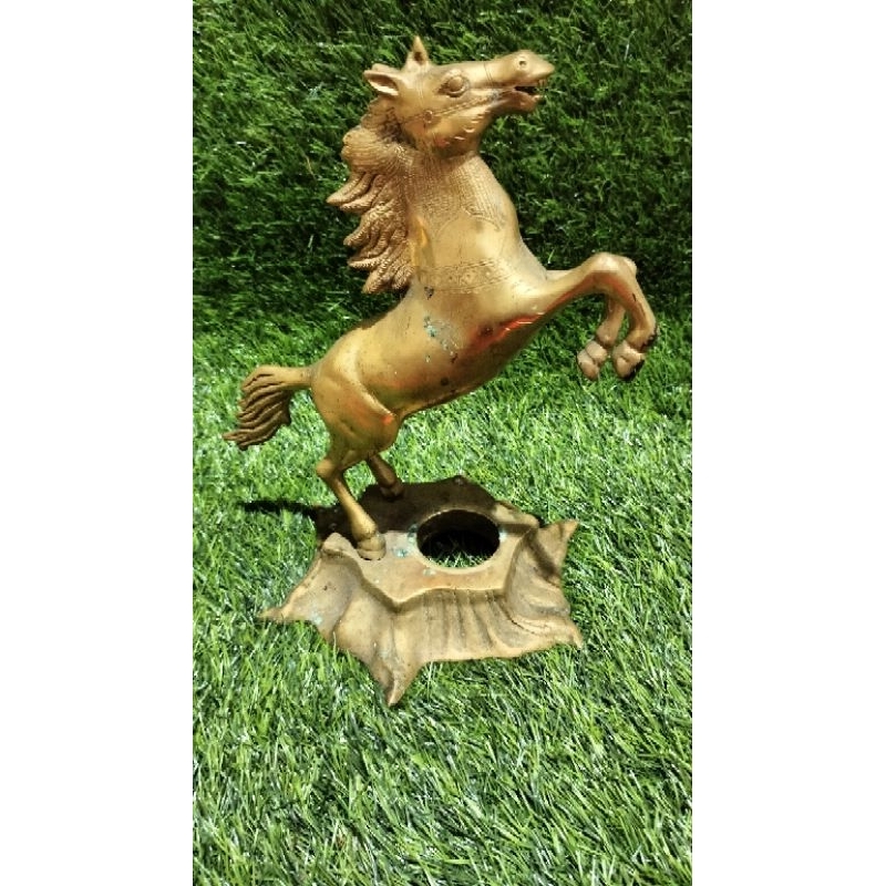 patung kuda Kuningan kuno antik