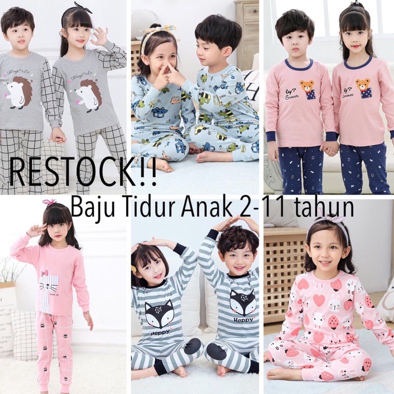 SDM729 Dijamin Ori PYAMA ANAK  BAJU TIDUR ANAK TANGGUNG  PAJAMAS ANAK LAKI LAKI DAN PEREMPUAN