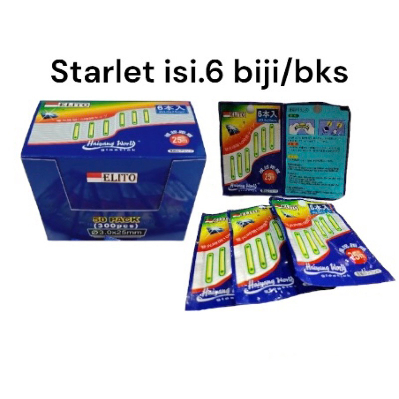 Starlet Elito Isi.6Biji/Bks Lampu Pancing Tahan Lama