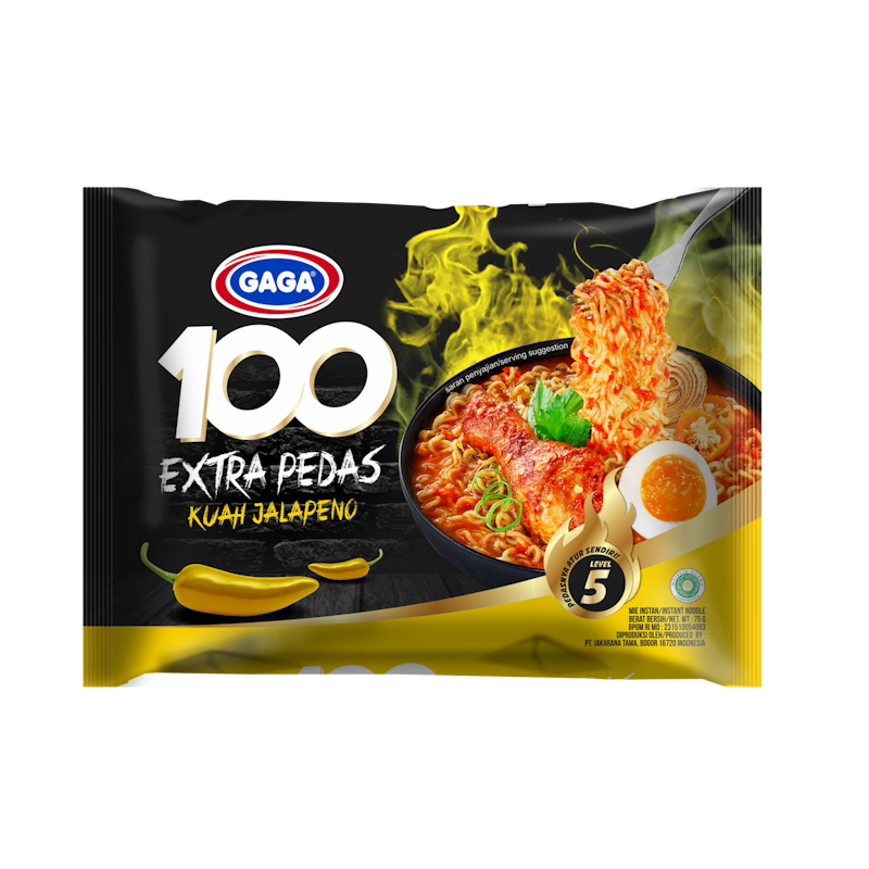 

gaga 100 mie kuah extra pedas jalapeno - gaga mie kuah pedas jalapeno