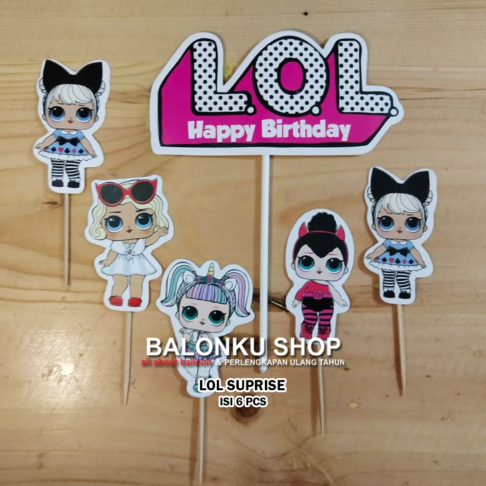 Cake Topper LOL Set / Hiasan Kue Ultah / Topper Cake Karakter LOL