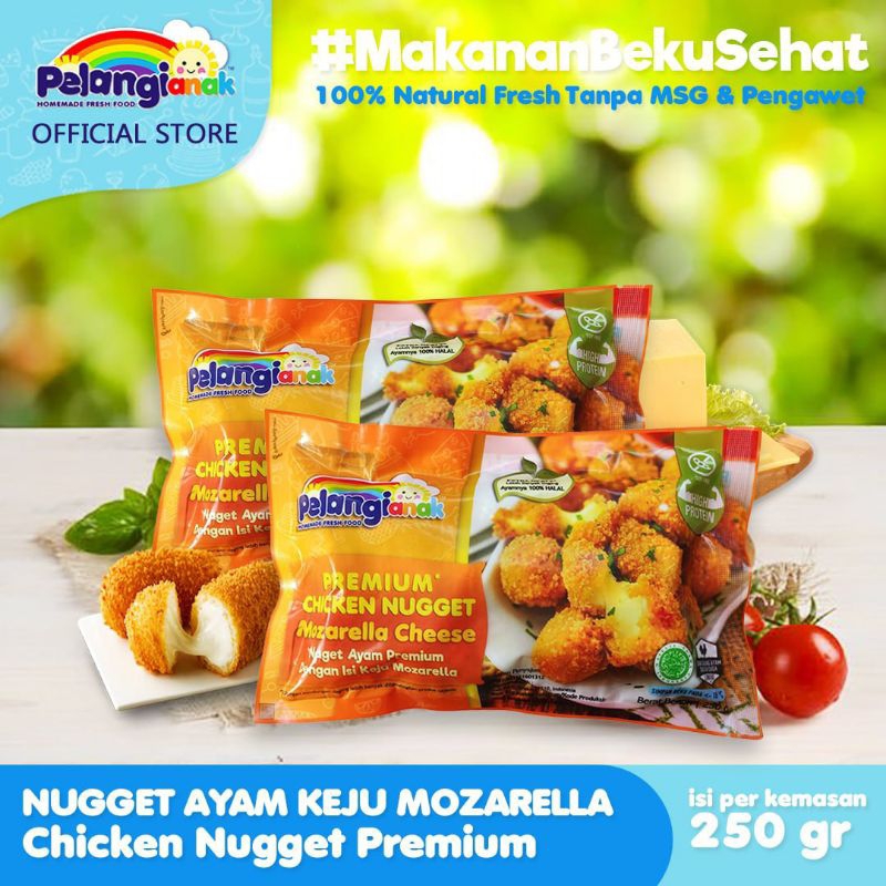 

Chicken Nugget Mozarella Cheese (250 gr)/Nugget Ayam Keju Mozarella/Pelangi Anak Frozen Food