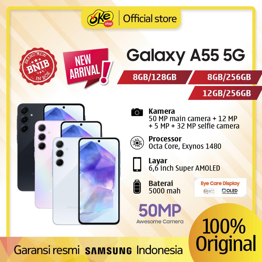 Samsung Galaxy A55 5G 8GB/128GB | 8GB/256GB | 12GB/256GB Garansi Resmi