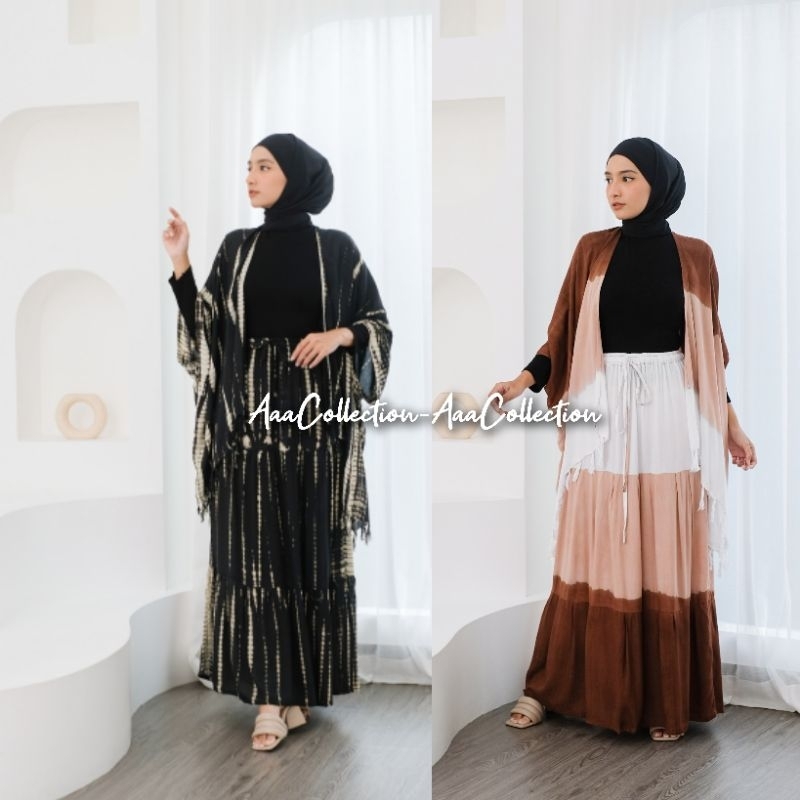 Setelan Tyedye Outer + Rok Tutu Bali Original || Setelan Outer Rok Rayon Premium Bali