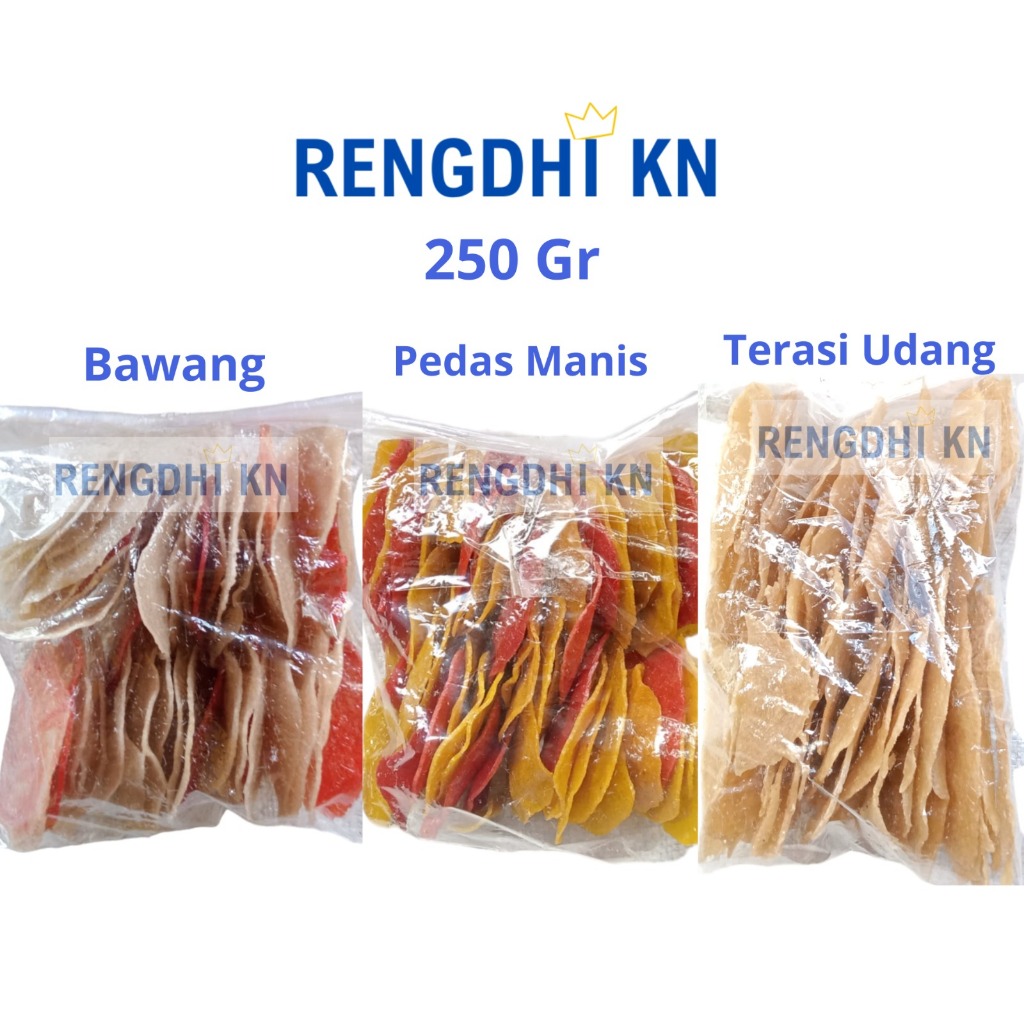 

Kerupuk Mentah Krecek Rasa Bawang Pedas Manis Terasi Udang 250 Gram