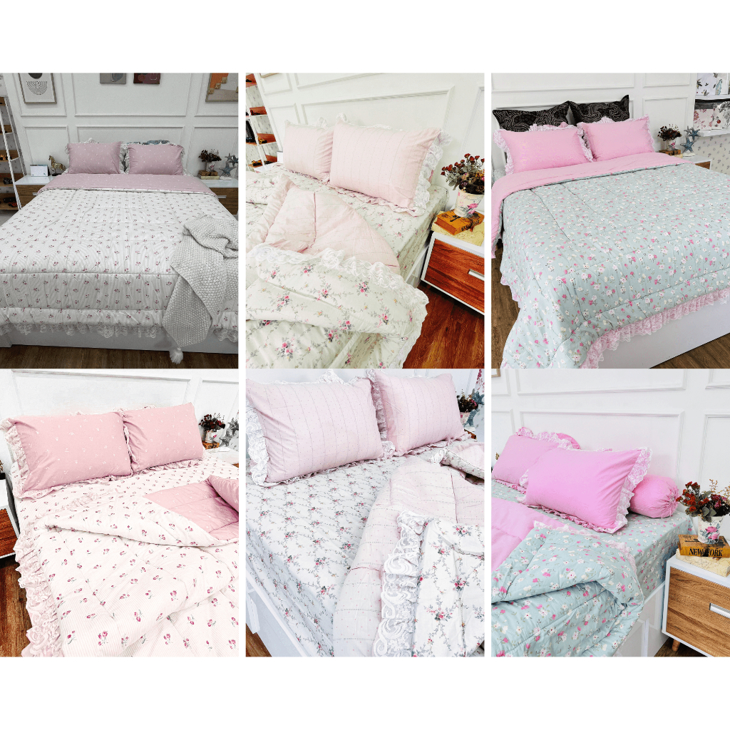 Bellson Platinum Katun Jepang Set Bedcover Rumbai