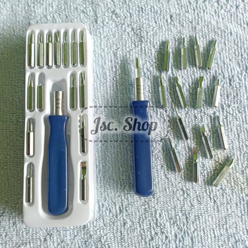 Obeng Set Magnet 15 in 1 Panjang gagang 10cm15 Mata Anak Obeng