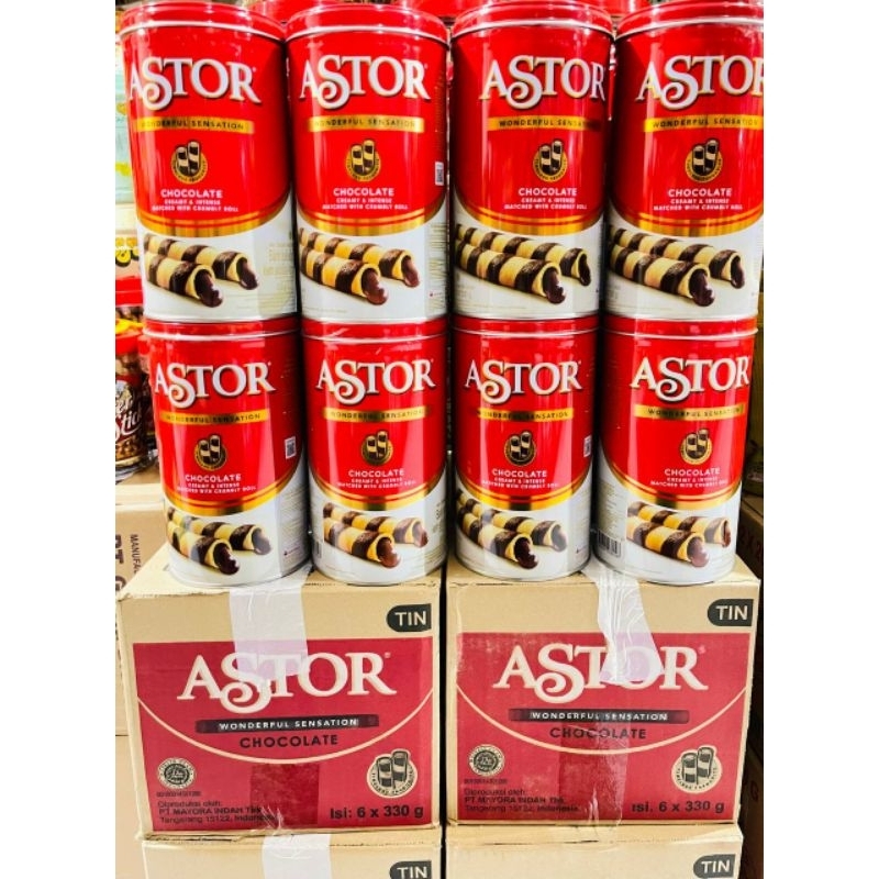 

Astor Wafer Coklat 330 gram/Astor Wafer kaleng/Astor Coklat