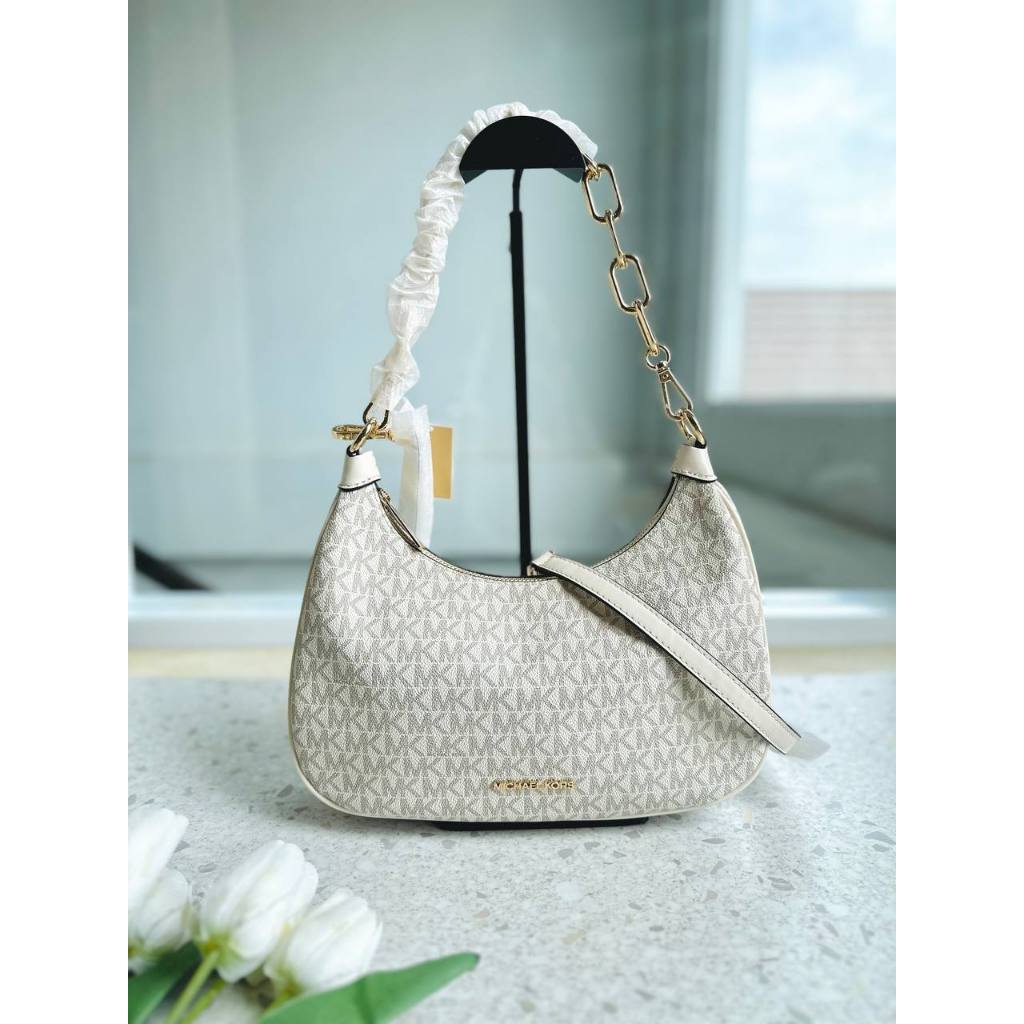 MK CORA LARGE ZIP POUCHETTE LIGHT CREAM MULTI