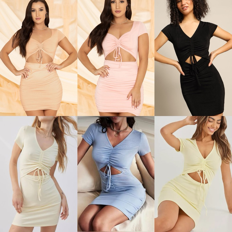 POPULAR 21 RIB DRESS / BAJU WANITA KEKINIAN/TALI SERUT DEPAN/GRATELLA TOP D50
