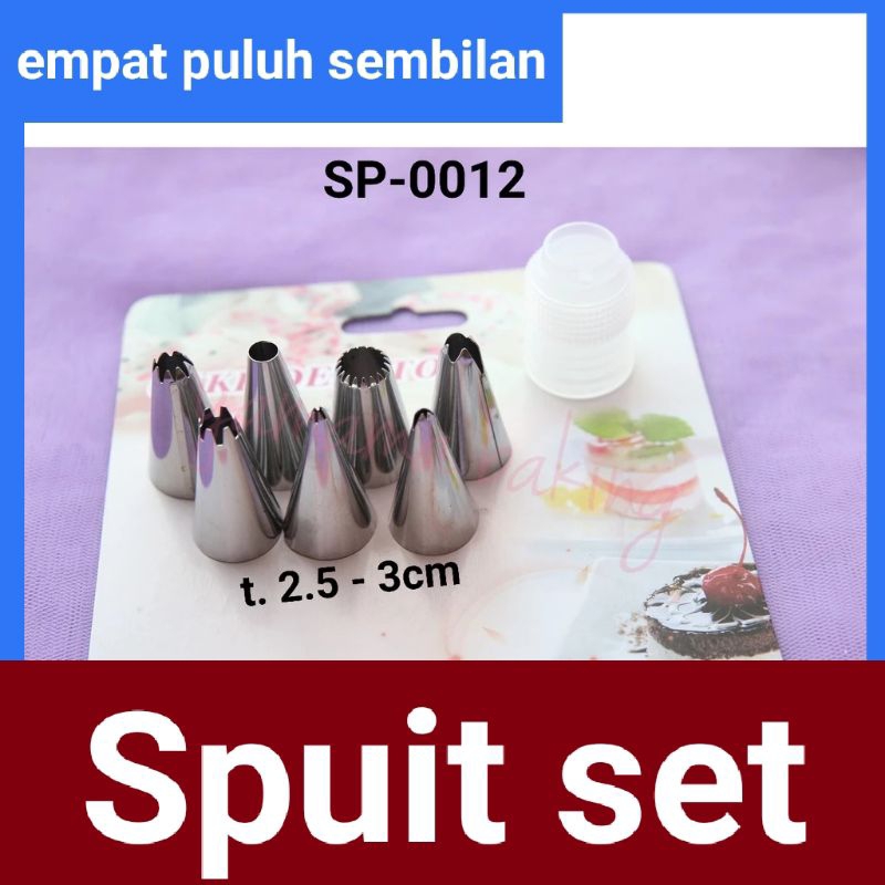 spuit set isi 6 / spuit churros / alat penghias kue / spuit bunga