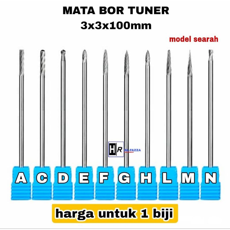 1 biji mata bor tuner 3x3x100mm mata bor tuner kerok as panjang