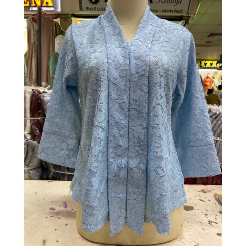 TERLARIS! Kebaya Jumbo XXXL 3L Ld 120 Atasan Kebaya Modern Kutubaru Brokat Baju Kartini Floy Polos