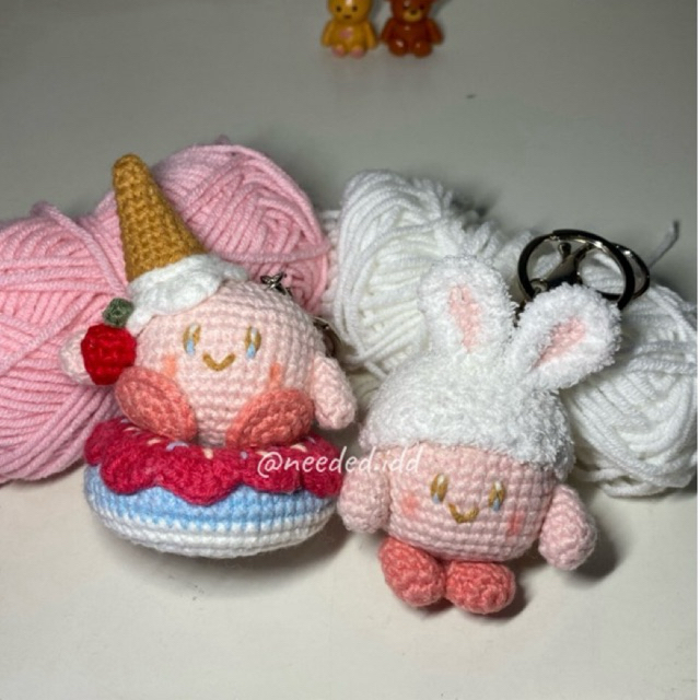 Kirby Amigurumi Keychain | Gantungan Kunci Kirby Rajut | Kirby Keychain