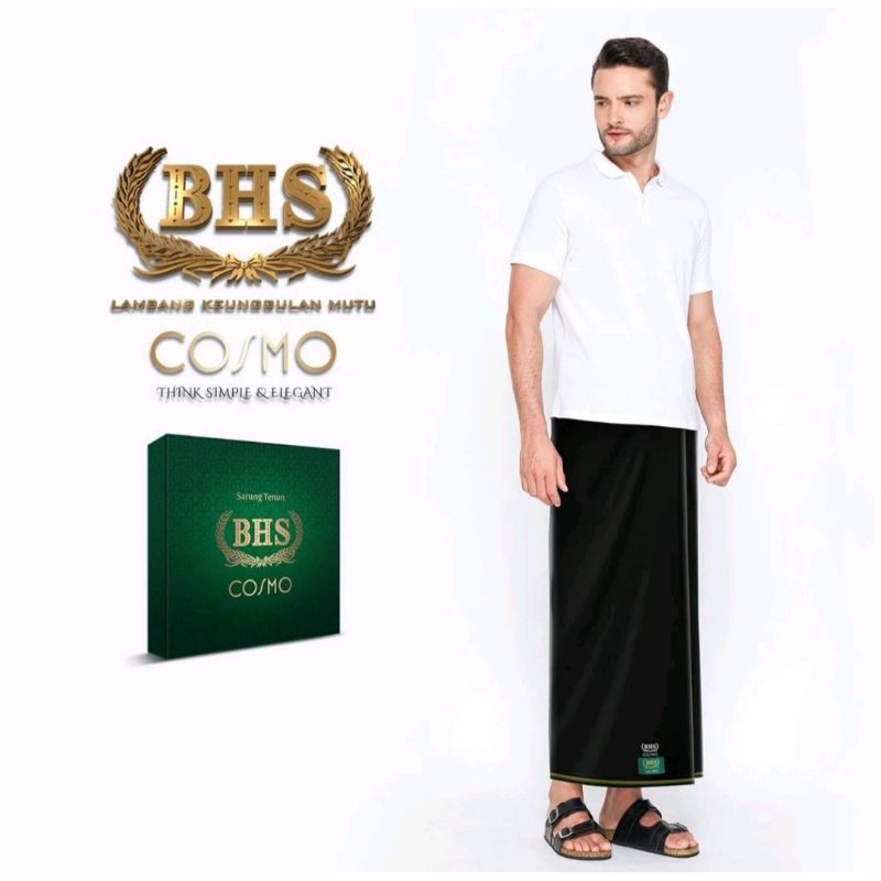 Sarung BHS Cosmo Warna Hitam Polos Original