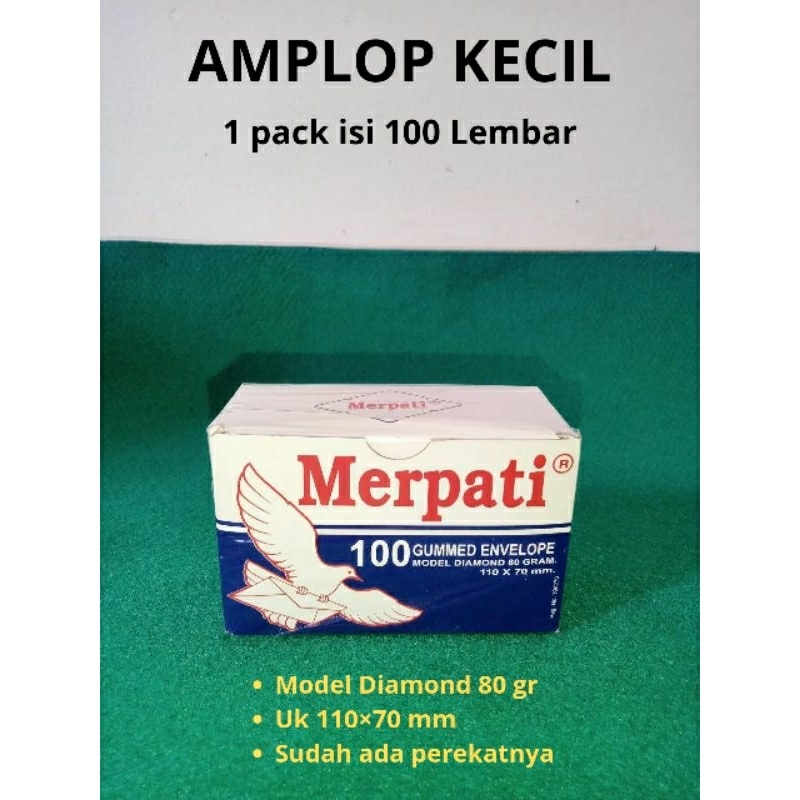 

Amplop Merpati Kecil 110×70mm / Amplop Kecil Dus isi 100 Lembar