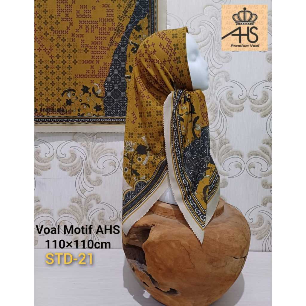 Hijab Segiempat Motif AHS STD Voal Premium Lasercut