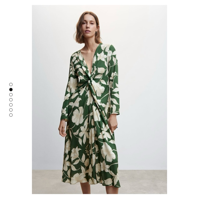 MANGO- Green Floral Dress size L