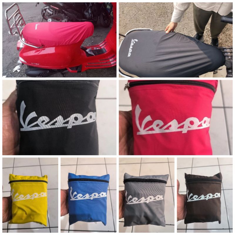 Cover jok motor vespa modern.Sarung jok motor vespa