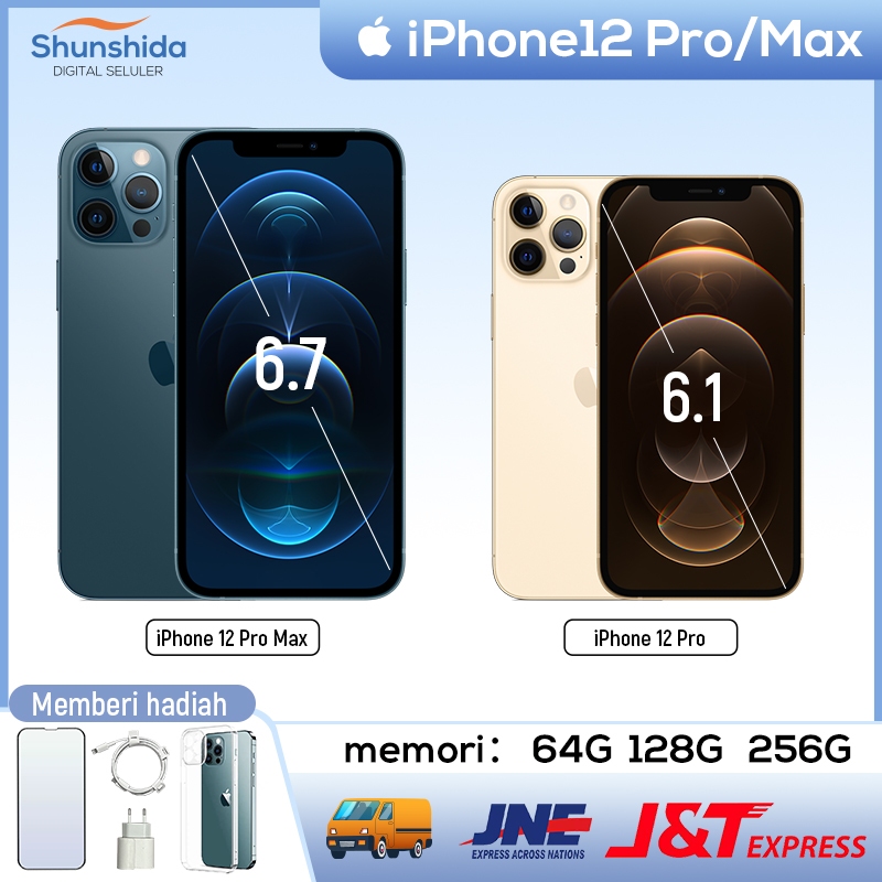 Ponsel bekas semulus baru iphone 12pro  128GB/256GB LCD ASli iPhone 12pro/Max Pembayaran angsuran Ponsel 5G Baterai95+