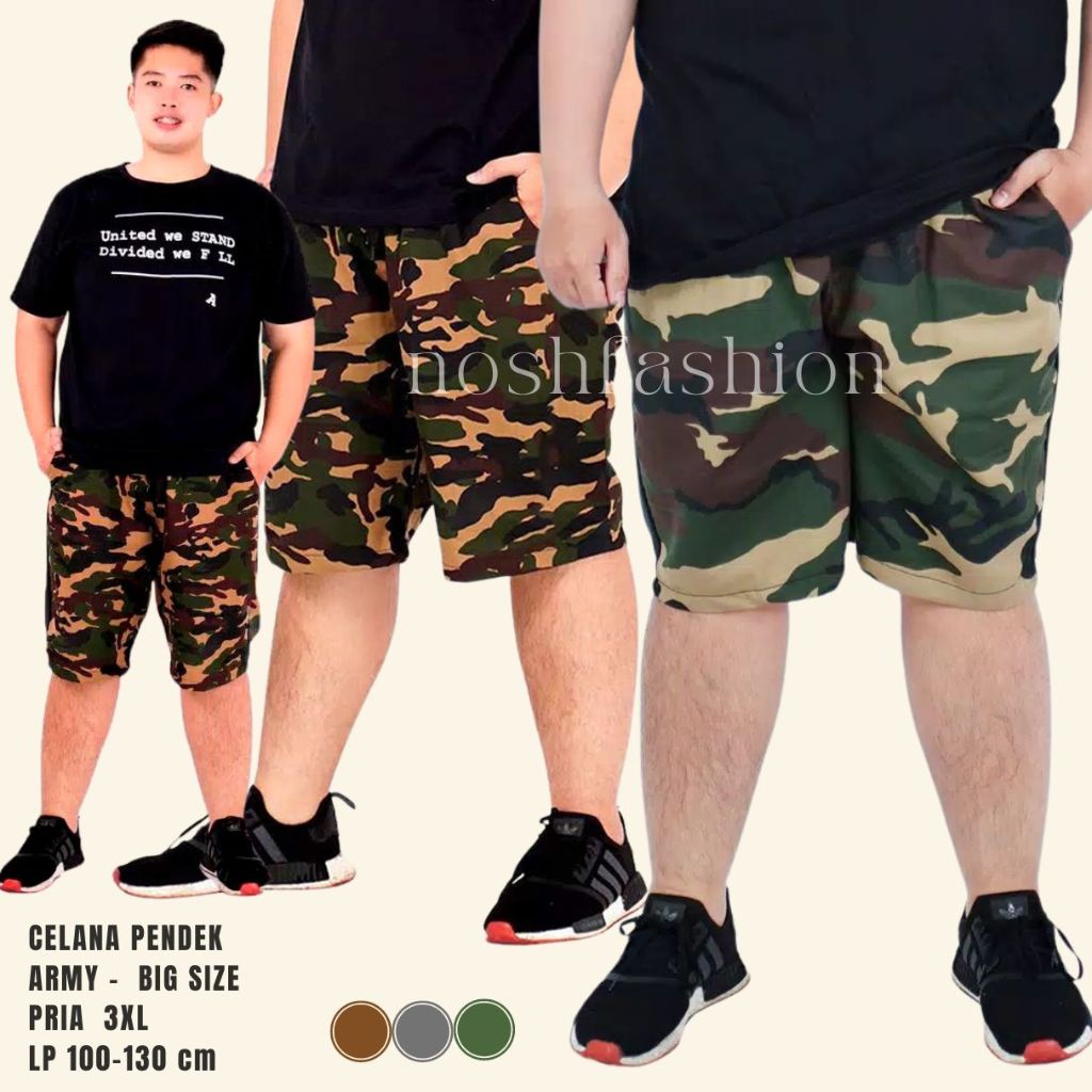 Celana Army Pendek Pria JUMBO Motif Comuflage BIG SIZE Pria Ecco - NOSH