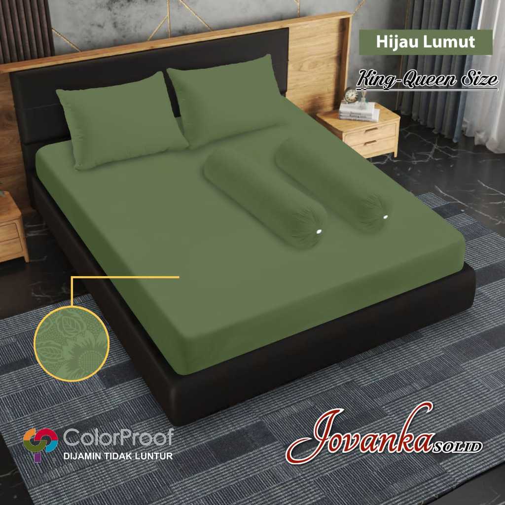 Sprei Polos Embos Hijau Lumut / Hijau Sage Uk.180x200/160x200