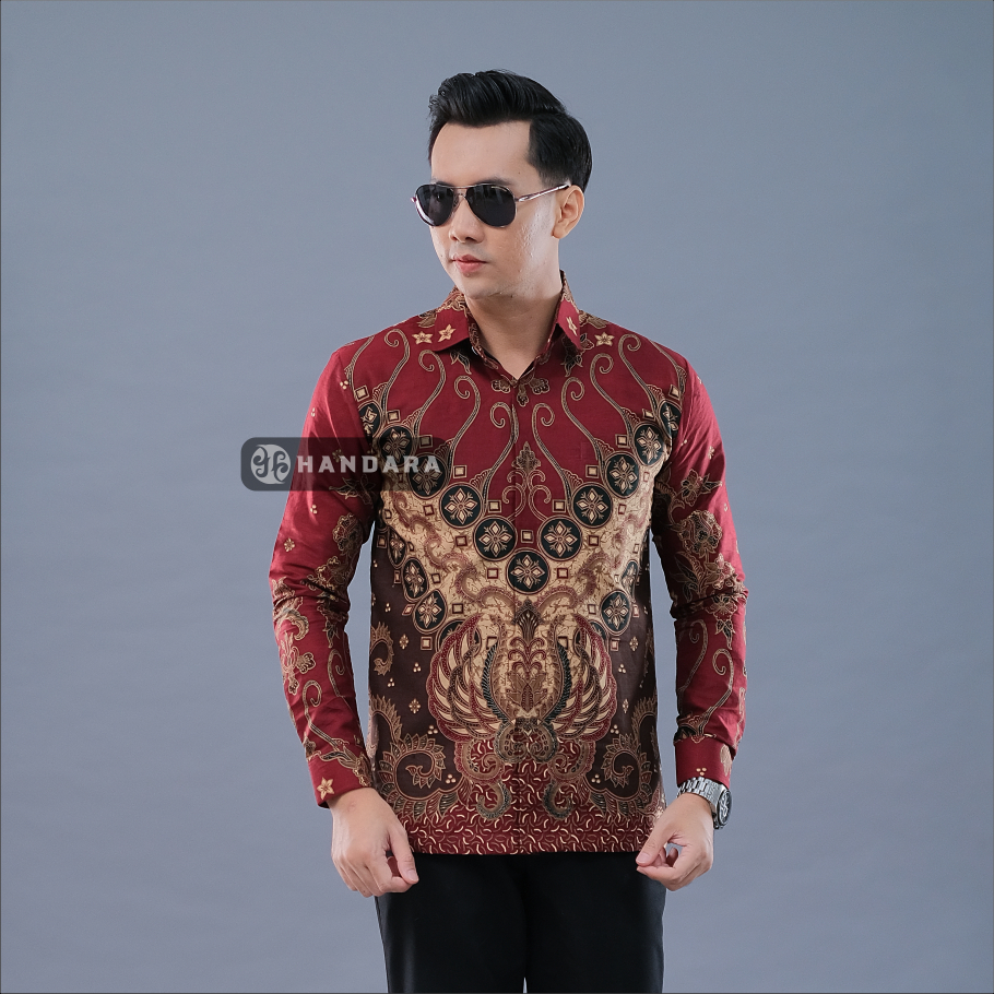Batik Handara - Panembahan Merah Kemeja Pria Furing Erro