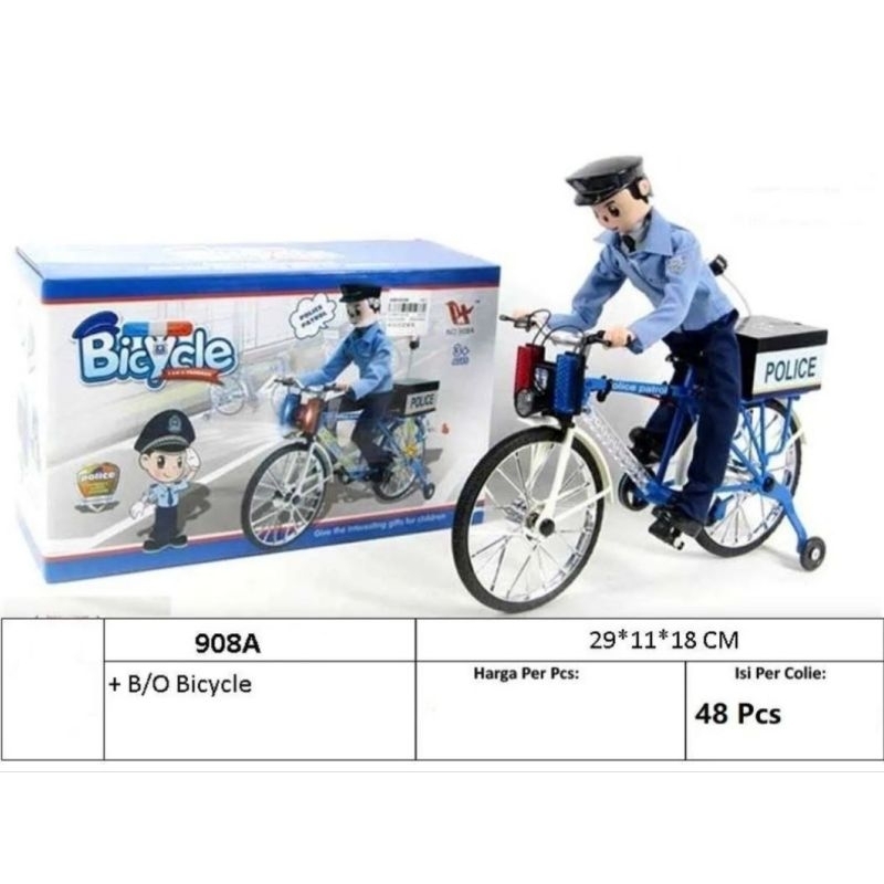 Mainan anak Dancing Bicycle Police/mainan sepeda baterai/sepeda polisi